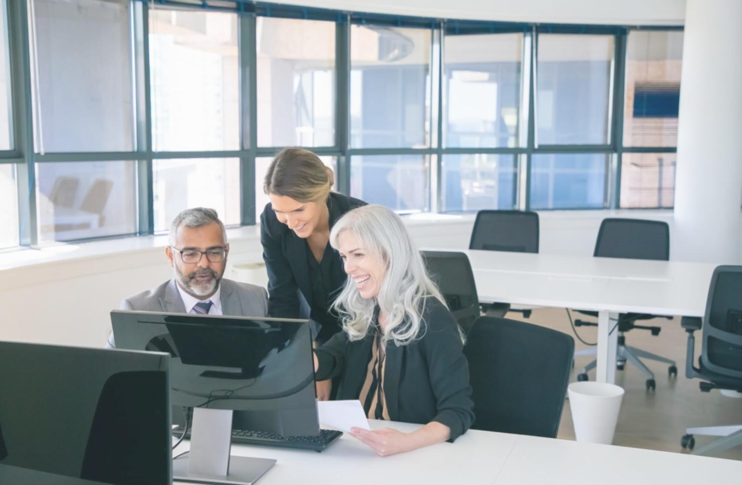 Investment portfolio review meeting with financial documents